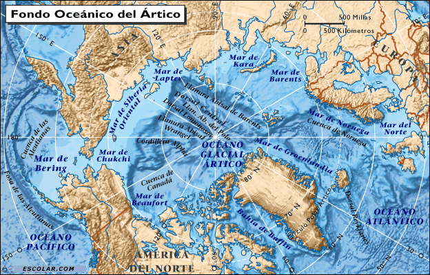 Fondo océano del Ártico